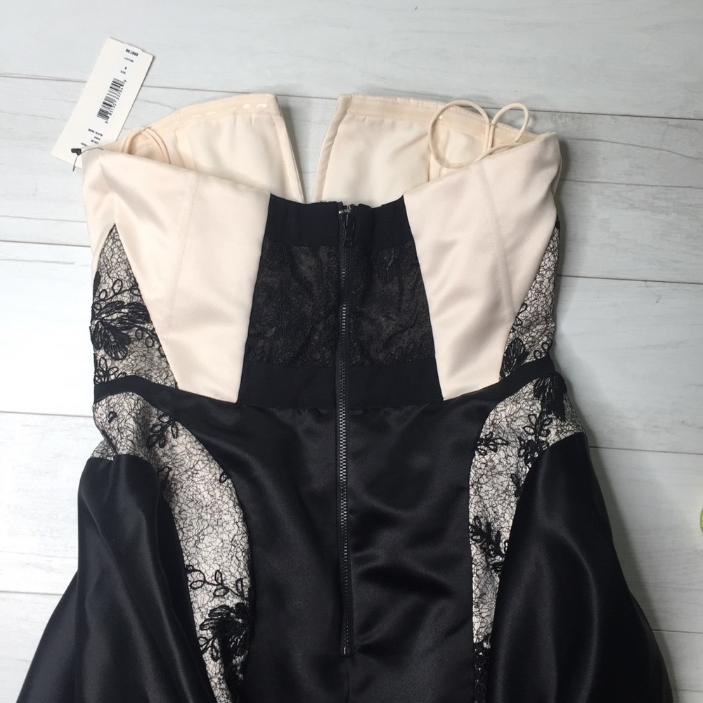 Alice+Olivia Gown Black Nude strapless Sz 6 NWT - Picture 4 of 5